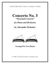 Concerto No.3 (Maryland Concerto) for Piano and Orchestra piano sheet music cover